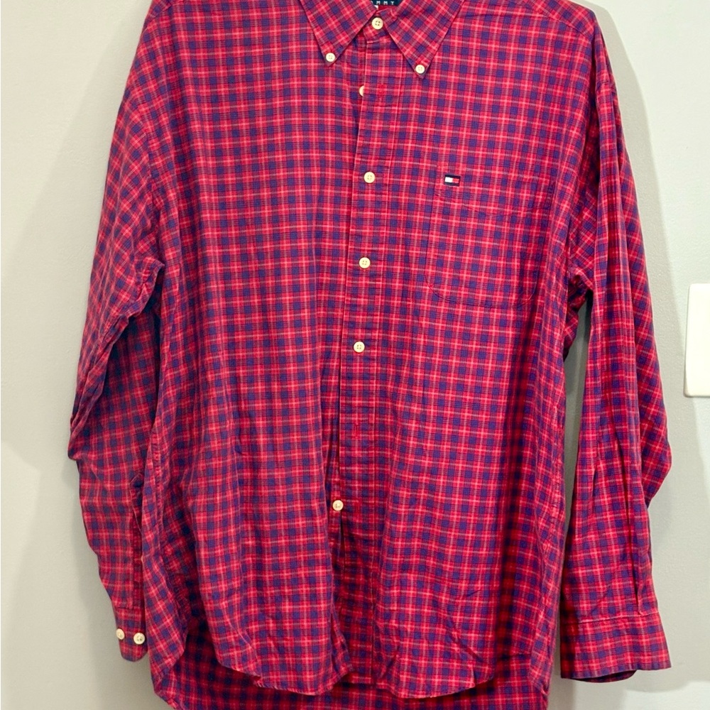 Tommy Hilfiger Men's Red Checkered Shirt - Picture 2 of 5